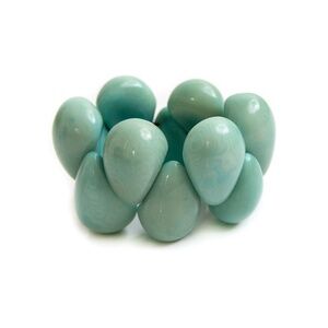 New Aqua Sustainable Tagua Nut Shape Stretch Bracelet